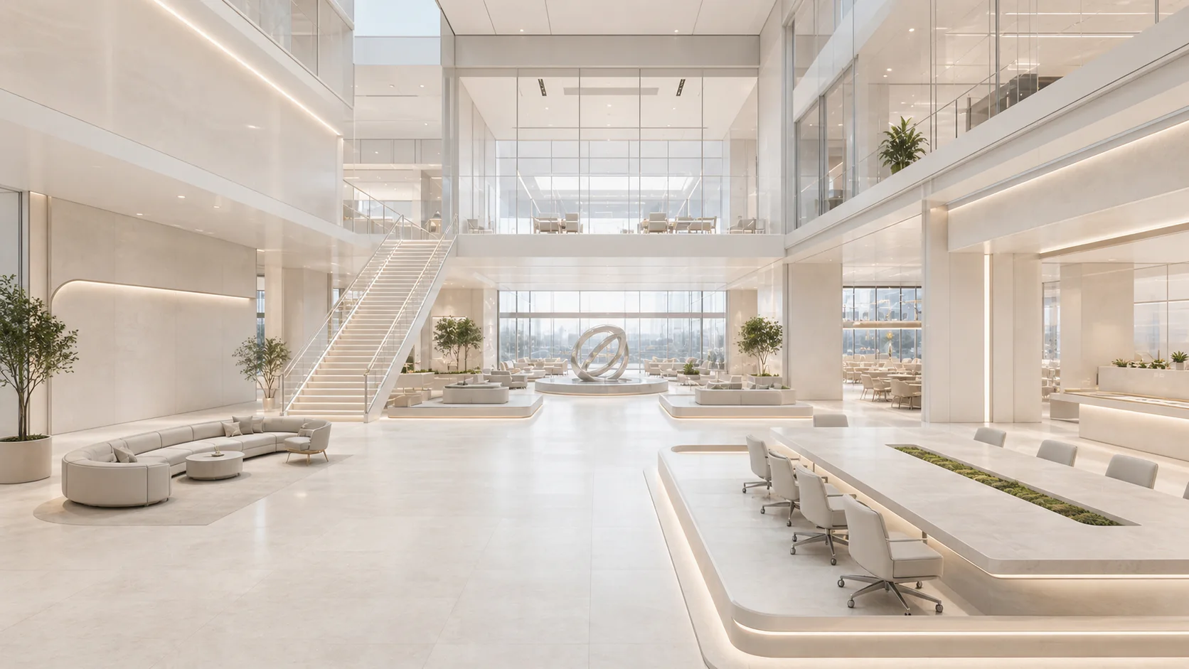 SAAFORGE product ecosystem represented as a luminous architectural operations environment